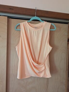 Calia Peach Drape Front Sleeveless Tank